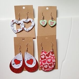 Heart and Love Themed Earrings Set